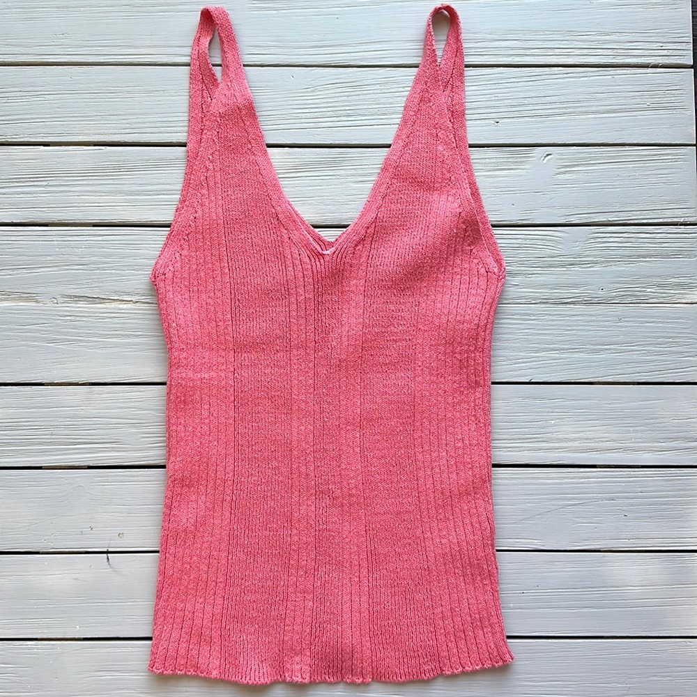 NWT By Anthropologie Sweater Tank Coral size L